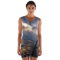 Sailing Into The Storm Wrap Front Bodycon Dress by oddzodd