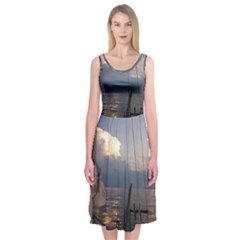 Sailing Into The Storm Midi Sleeveless Dress by oddzodd