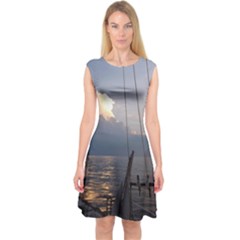 Sailing Into The Storm Capsleeve Midi Dress by oddzodd