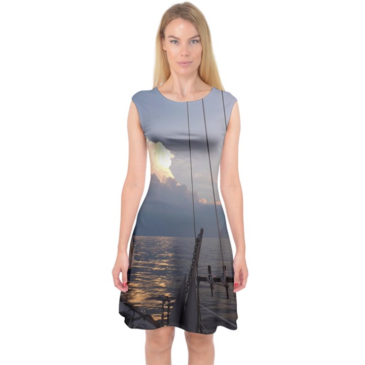 Sailing Into The Storm Capsleeve Midi Dress