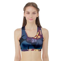 Flower Sports Bra With Border by oddzodd