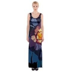 Flower Maxi Thigh Split Dress by oddzodd