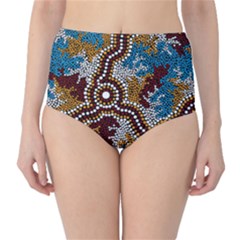 Aboriginal Art – Wetland Dreaming High-waist Bikini Bottoms by hogartharts