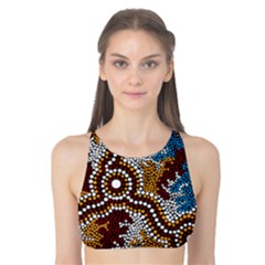 Aboriginal Art – Wetland Dreaming Tank Bikini Top by hogartharts