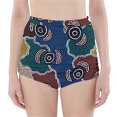 Aboriginal Art - Riverside Dreaming High-waisted Bikini Bottoms by hogartharts