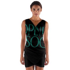 Opening Soon Sign Wrap Front Bodycon Dress by Mariart