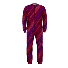 Maroon Striped Texture Onepiece Jumpsuit (kids) by Mariart