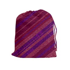 Maroon Striped Texture Drawstring Pouches (extra Large) by Mariart