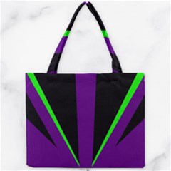 Rays Light Chevron Purple Green Black Line Mini Tote Bag by Mariart