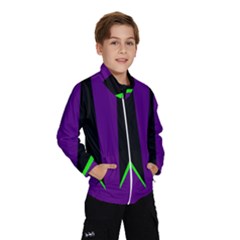 Rays Light Chevron Purple Green Black Line Wind Breaker (kids) by Mariart