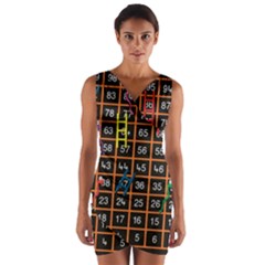 Snakes Ladders Game Plaid Number Wrap Front Bodycon Dress by Mariart