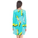 Vintage Unique Graphics Memphis Style Geometric Triangle Line Cube Yellow Green Blue Flare Dress View2