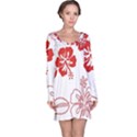 Hawaiian Flower Red Sunflower Long Sleeve Nightdress View1