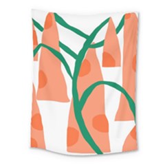 Portraits Plants Carrot Polka Dots Orange Green Medium Tapestry by Mariart