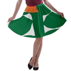 Portraits Plants Sunflower Green Orange Flower A-line Skater Skirt by Mariart