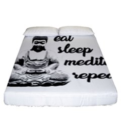 Eat, Sleep, Meditate, Repeat  Fitted Sheet (king Size) by Valentinaart