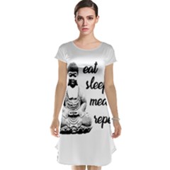 Eat, Sleep, Meditate, Repeat  Cap Sleeve Nightdress by Valentinaart