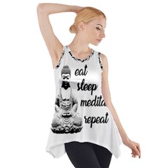 Eat, Sleep, Meditate, Repeat  Side Drop Tank Tunic by Valentinaart