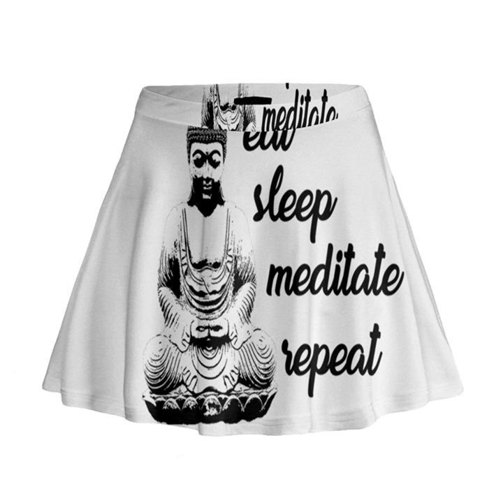 Eat, sleep, meditate, repeat  Mini Flare Skirt