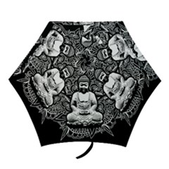 Ornate Buddha Mini Folding Umbrellas by Valentinaart