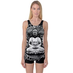 Ornate Buddha One Piece Boyleg Swimsuit by Valentinaart