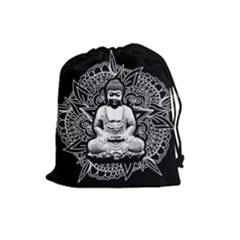 Ornate Buddha Drawstring Pouches (large)  by Valentinaart