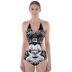 Ornate Buddha Cut-out One Piece Swimsuit by Valentinaart