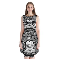 Ornate Buddha Sleeveless Chiffon Dress   by Valentinaart