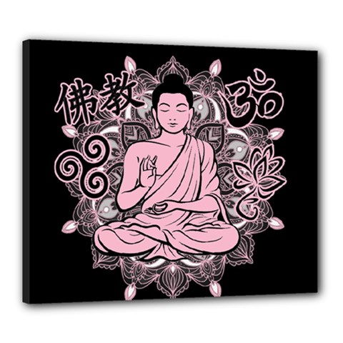 Ornate Buddha Canvas 24  X 20  by Valentinaart