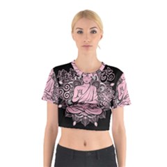 Ornate Buddha Cotton Crop Top by Valentinaart