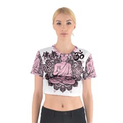 Ornate Buddha Cotton Crop Top by Valentinaart