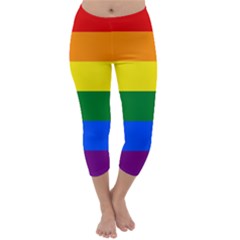 Pride Rainbow Flag Capri Winter Leggings  by Valentinaart