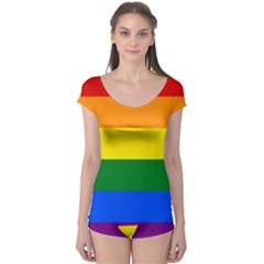 Pride Rainbow Flag Boyleg Leotard  by Valentinaart