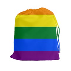 Pride Rainbow Flag Drawstring Pouches (xxl) by Valentinaart