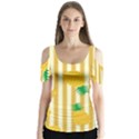 Pineapple Butterfly Sleeve Cutout Tee  View1