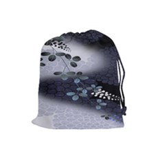 Abstract Black And Gray Tree Drawstring Pouches (large)  by BangZart