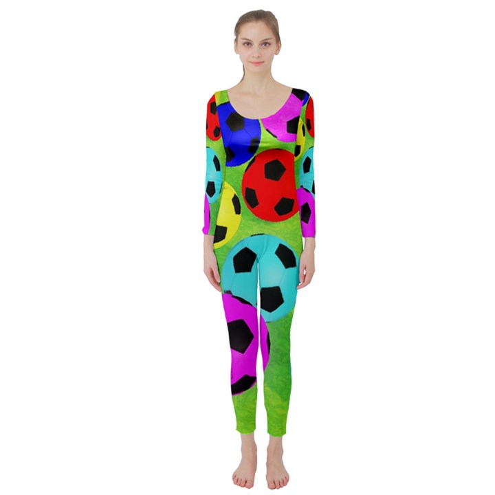 Balls Colors Long Sleeve Catsuit