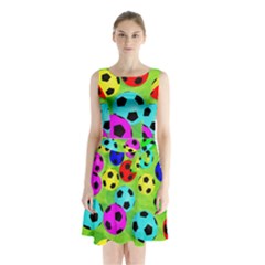 Balls Colors Sleeveless Waist Tie Chiffon Dress by BangZart