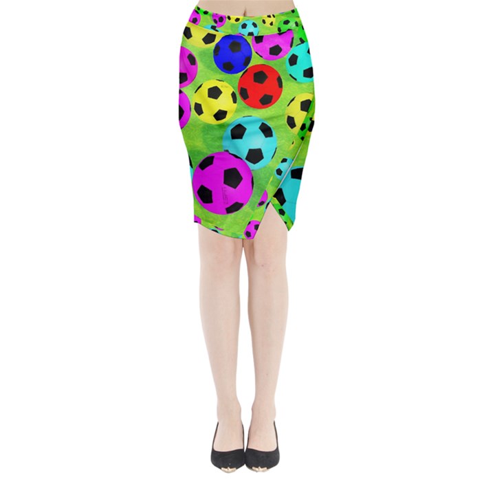 Balls Colors Midi Wrap Pencil Skirt