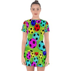 Balls Colors Drop Hem Mini Chiffon Dress by BangZart