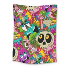 Crazy Illustrations & Funky Monster Pattern Medium Tapestry by BangZart