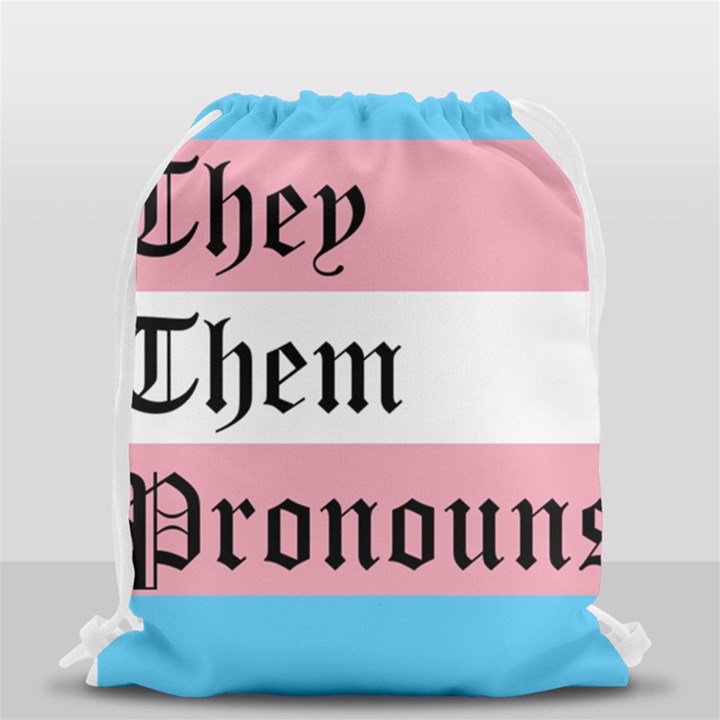 They/Them Pronouns Drawstring Bag (Small)