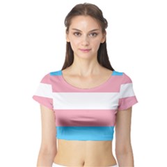 Trans Pride Short Sleeve Crop Top (tight Fit) by Crayonlord