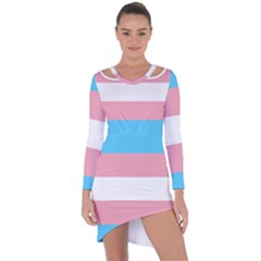 Trans Pride Asymmetric Cut-out Shift Dress by Crayonlord