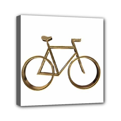 Elegant Gold Look Bicycle Cycling  Mini Canvas 6  X 6  by yoursparklingshop