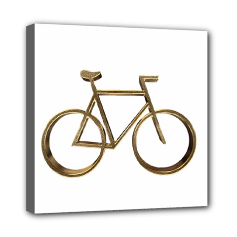 Elegant Gold Look Bicycle Cycling  Mini Canvas 8  X 8  by yoursparklingshop