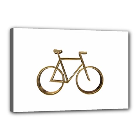 Elegant Gold Look Bicycle Cycling  Canvas 18  X 12  by yoursparklingshop