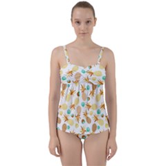 Seamless Summer Fruits Pattern Twist Front Tankini Set by TastefulDesigns