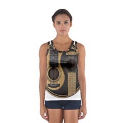 Old And Worn Acoustic Guitars Yin Yang Sport Tank Top  by JeffBartels