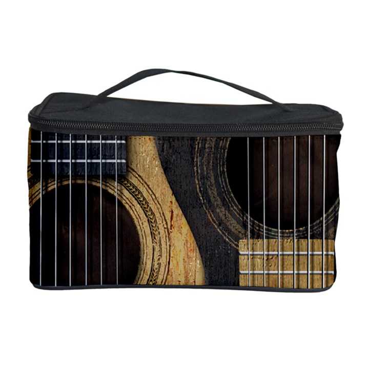 Old And Worn Acoustic Guitars Yin Yang Cosmetic Storage Case